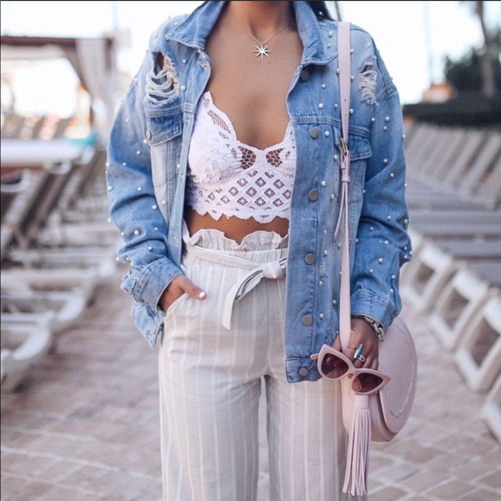 Free People Adella Longline Bralette, White - Picture 3 of 8